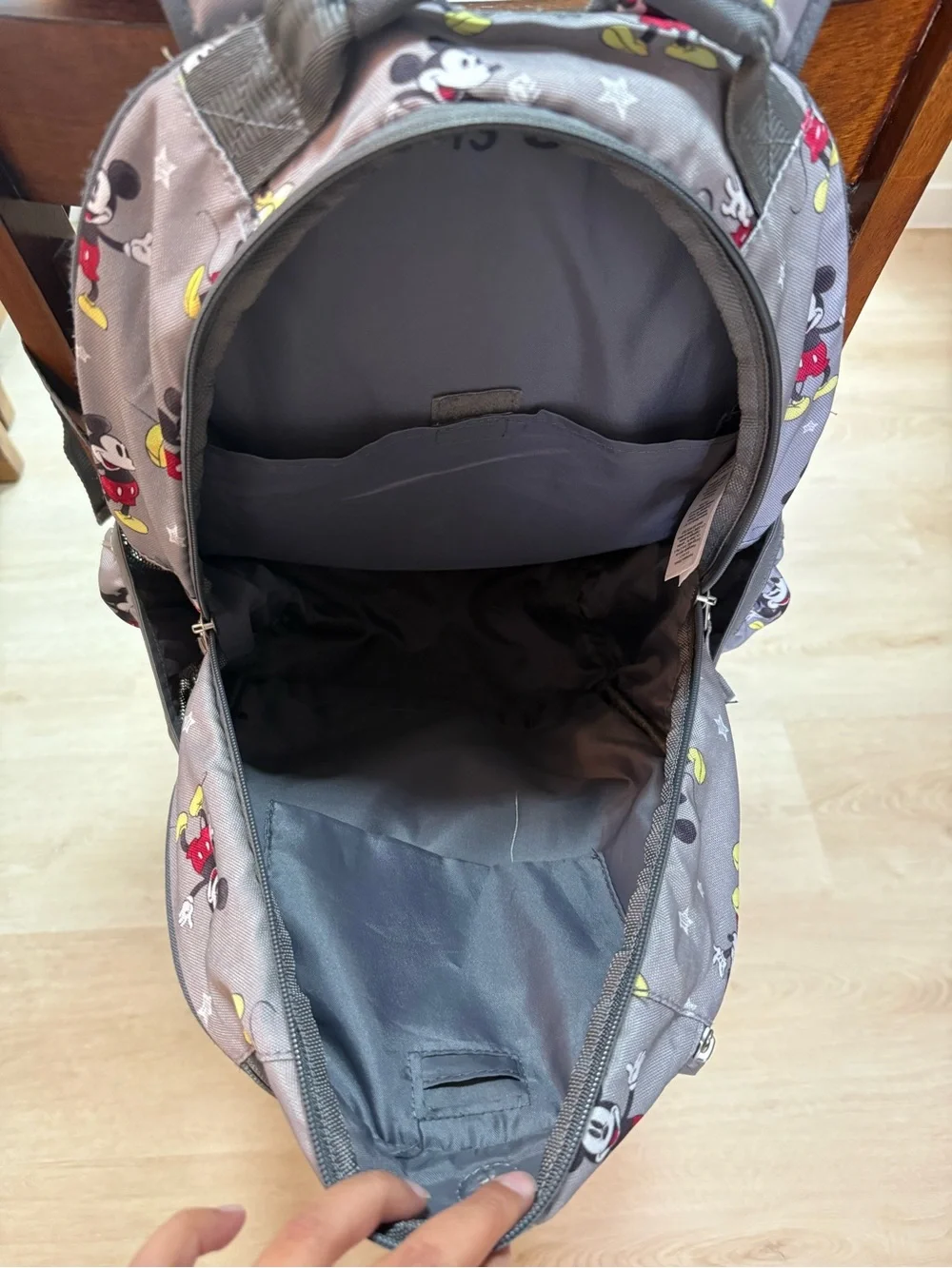 Pottery Barn Kids Mickey Mouse Print Gray Backpack - Official Character Design